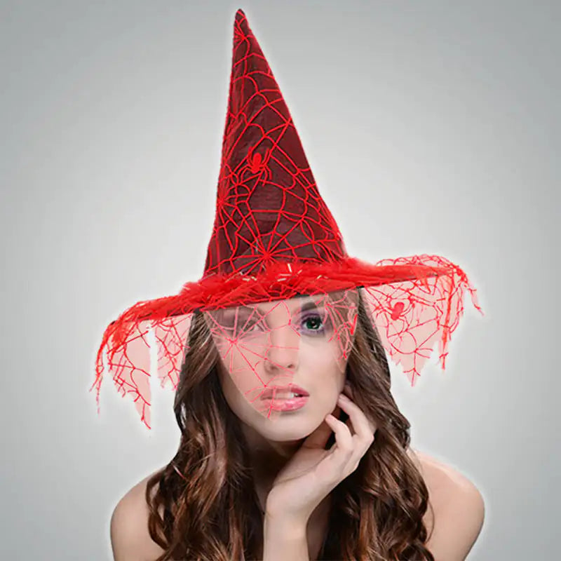 Halloween Witch Hat Mesh Props for Festive Decor