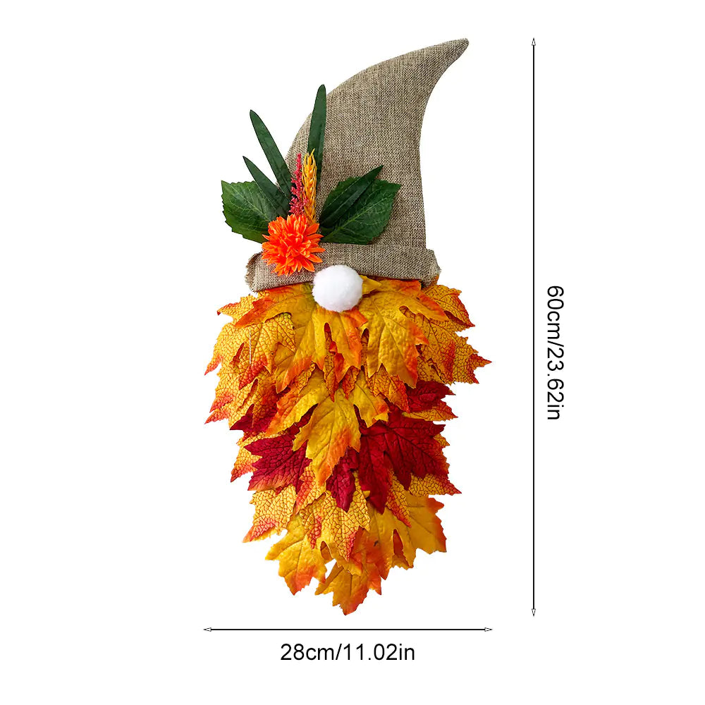 Autumn Gnome Wreath for Halloween and Thanksgiving Decor