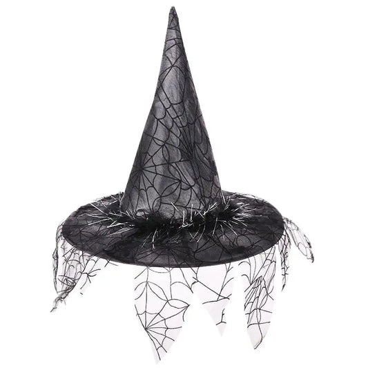 Halloween Witch Hat Mesh Props for Festive Decor