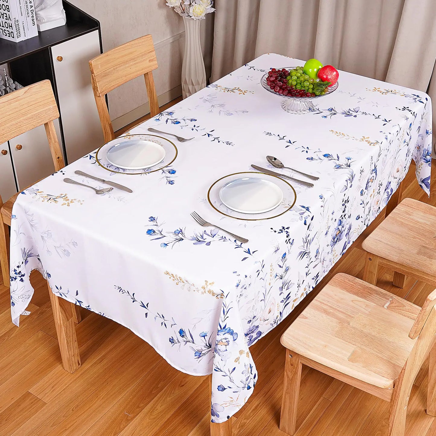 CHICNOOK Floral Tablecloth 60 x 84Inch Rectangle Table Cloth Summer Waterproof Spill-Proof & Oil-Proof Table Cover for Halloween Outdoor Picnic Patio Party Fall Decor