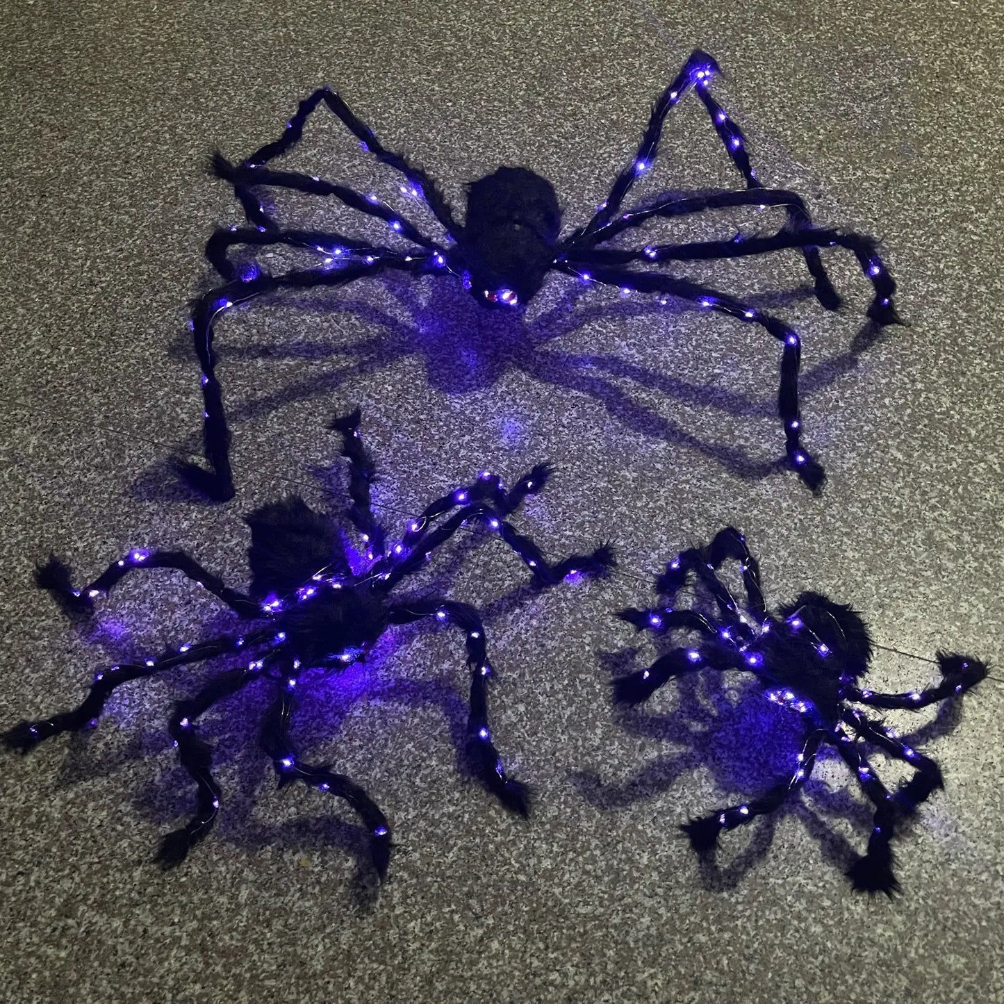 LED Luminous Plush Spider Decoration for Halloween