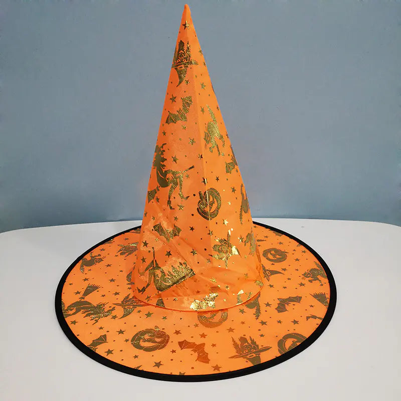 Black Polyester Witch Hat for Halloween Dress Up
