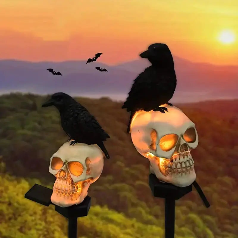 Solar Garden Lamp - Pumpkin Skull LED Decoration