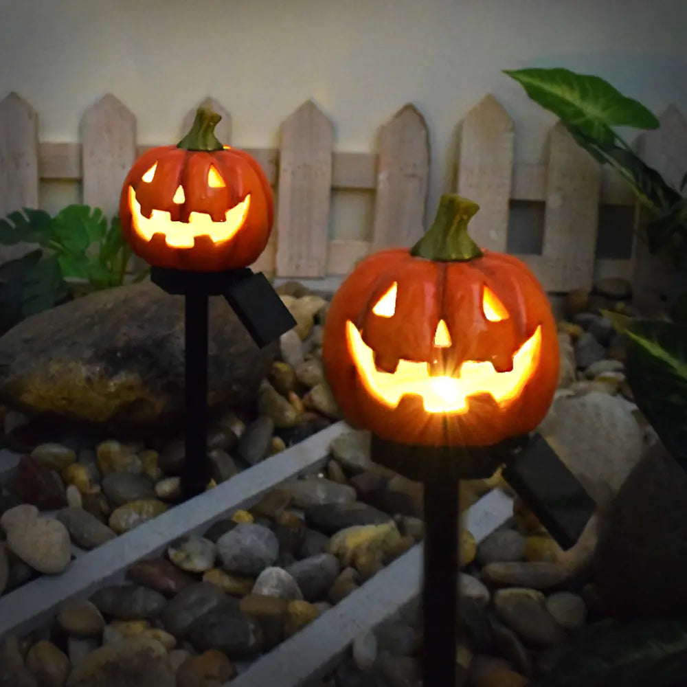Solar Garden Lamp - Pumpkin Skull LED Decoration