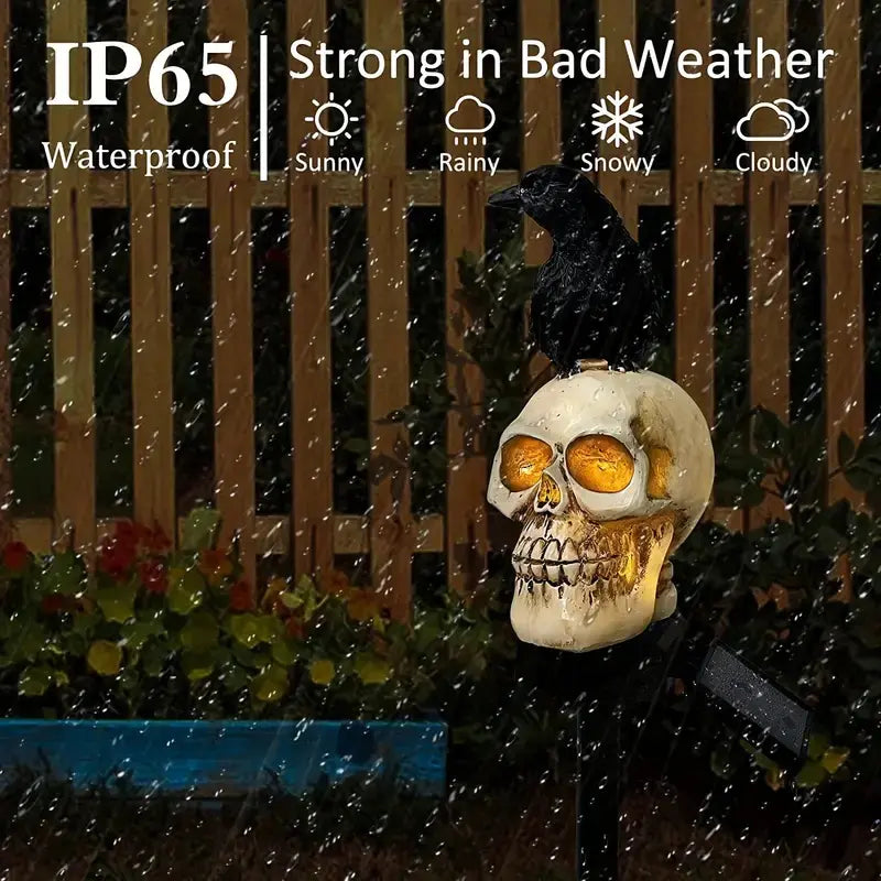 Solar Garden Lamp - Pumpkin Skull LED Decoration