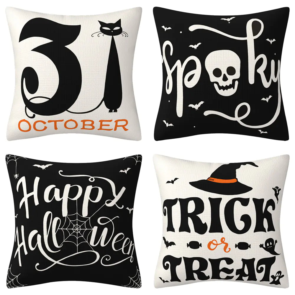 Halloween Linen Pillow Cover for Home Decoration