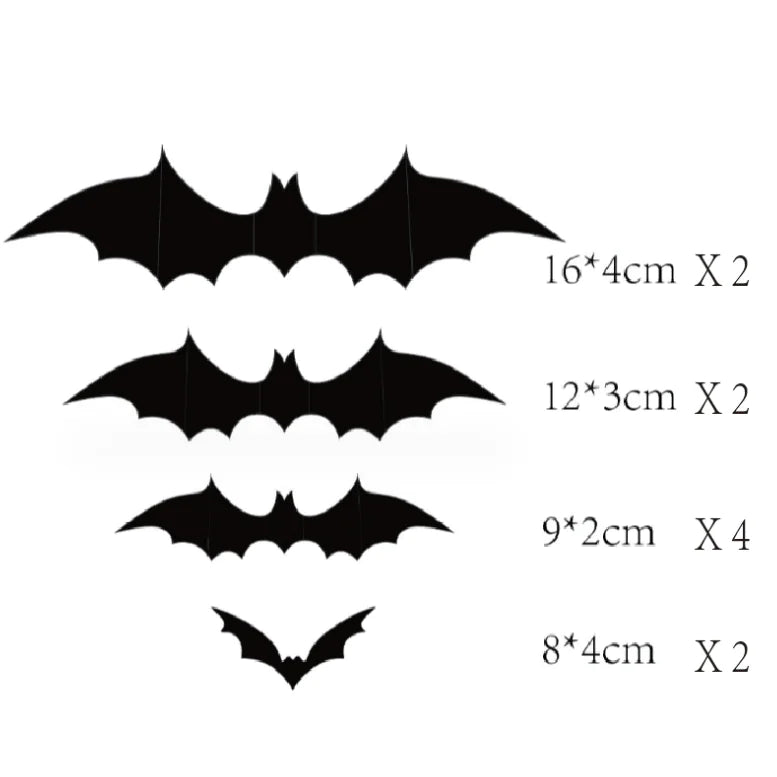 10PCS Halloween 3D Black Bat Wall Stickers Set