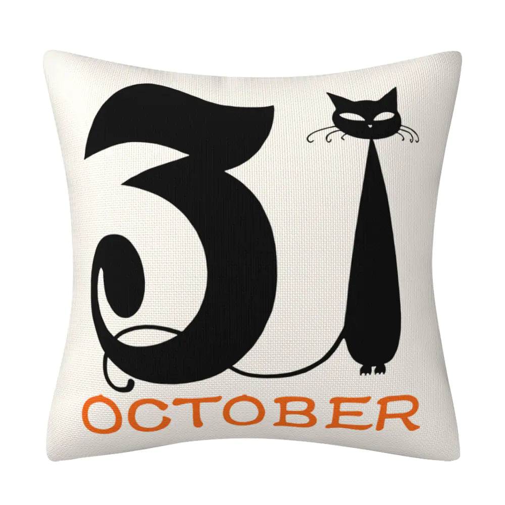 Halloween Linen Pillow Cover for Home Decoration