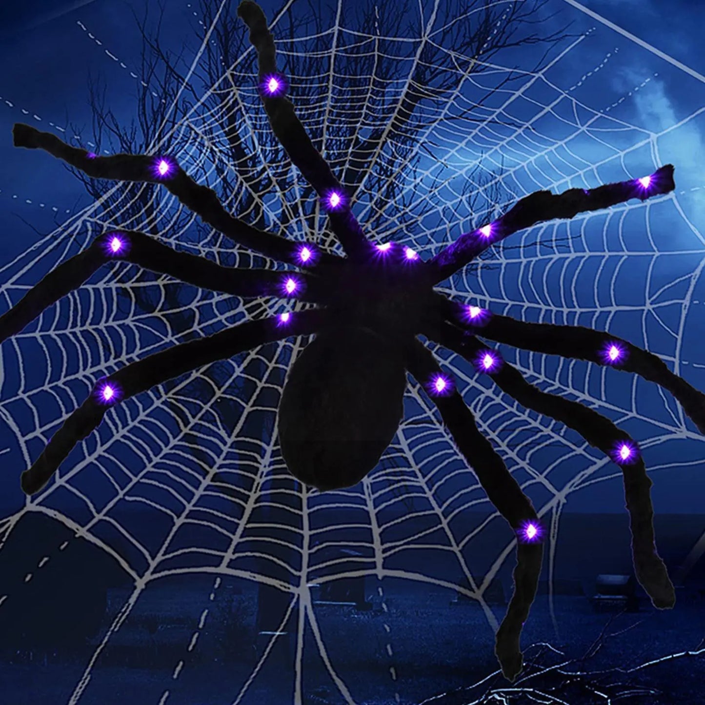 LED Luminous Plush Spider Decoration for Halloween