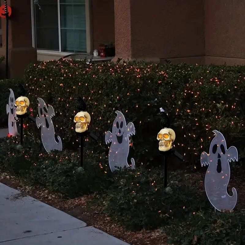 Solar Garden Lamp - Pumpkin Skull LED Decoration