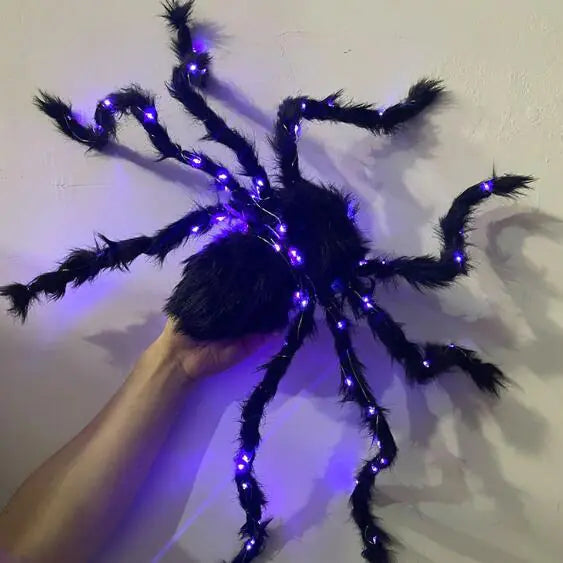 LED Luminous Plush Spider Decoration for Halloween
