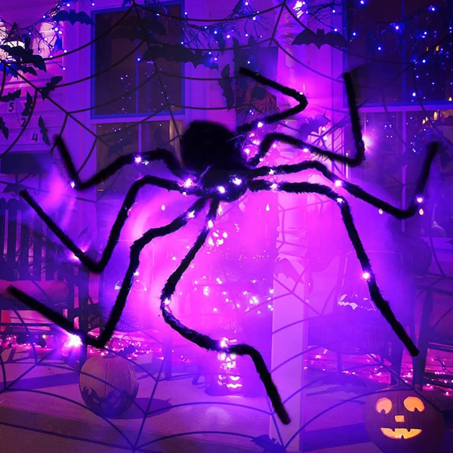 LED Luminous Plush Spider Decoration for Halloween