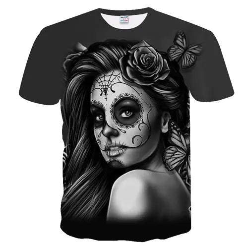 Men's Street Style 3D Printed Skull T-Shirt