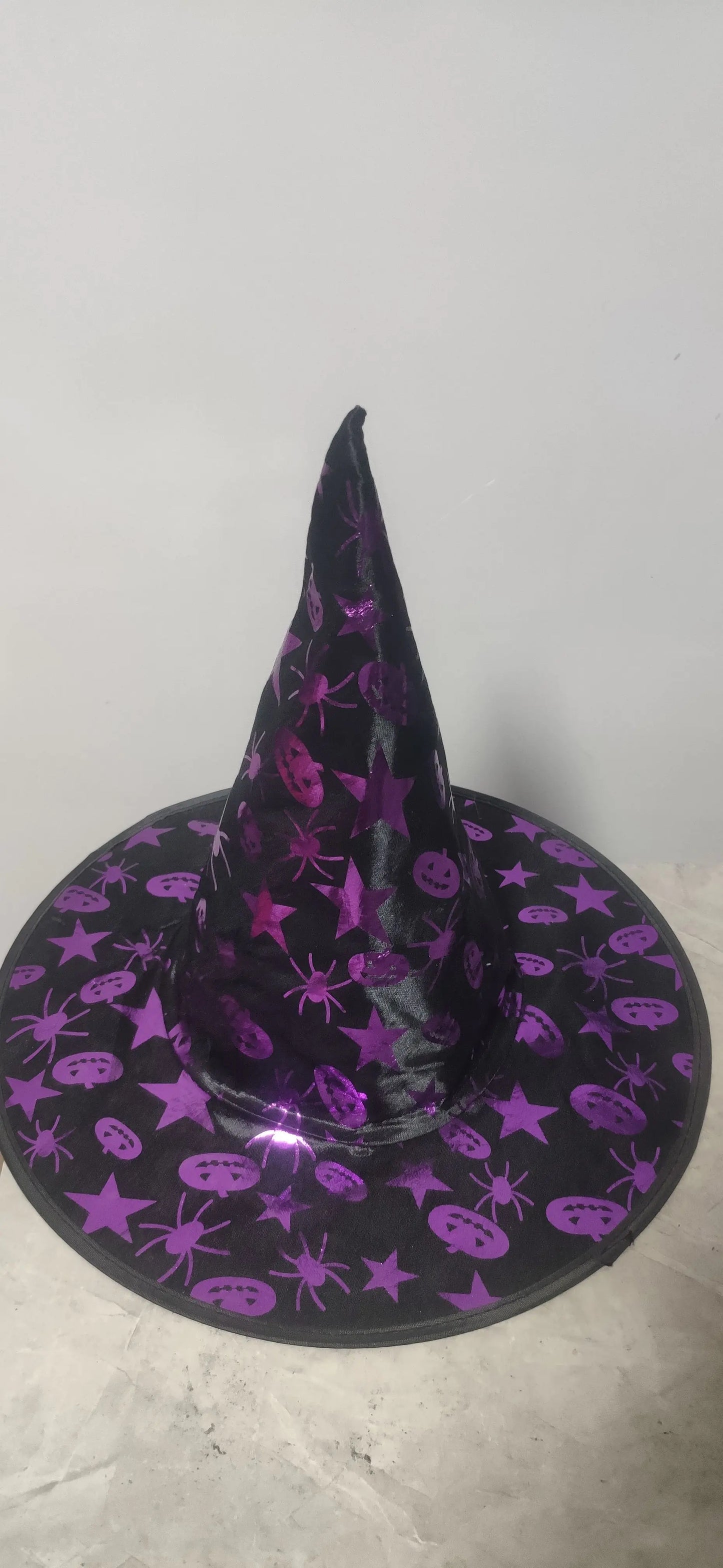 Black Polyester Witch Hat for Halloween Dress Up