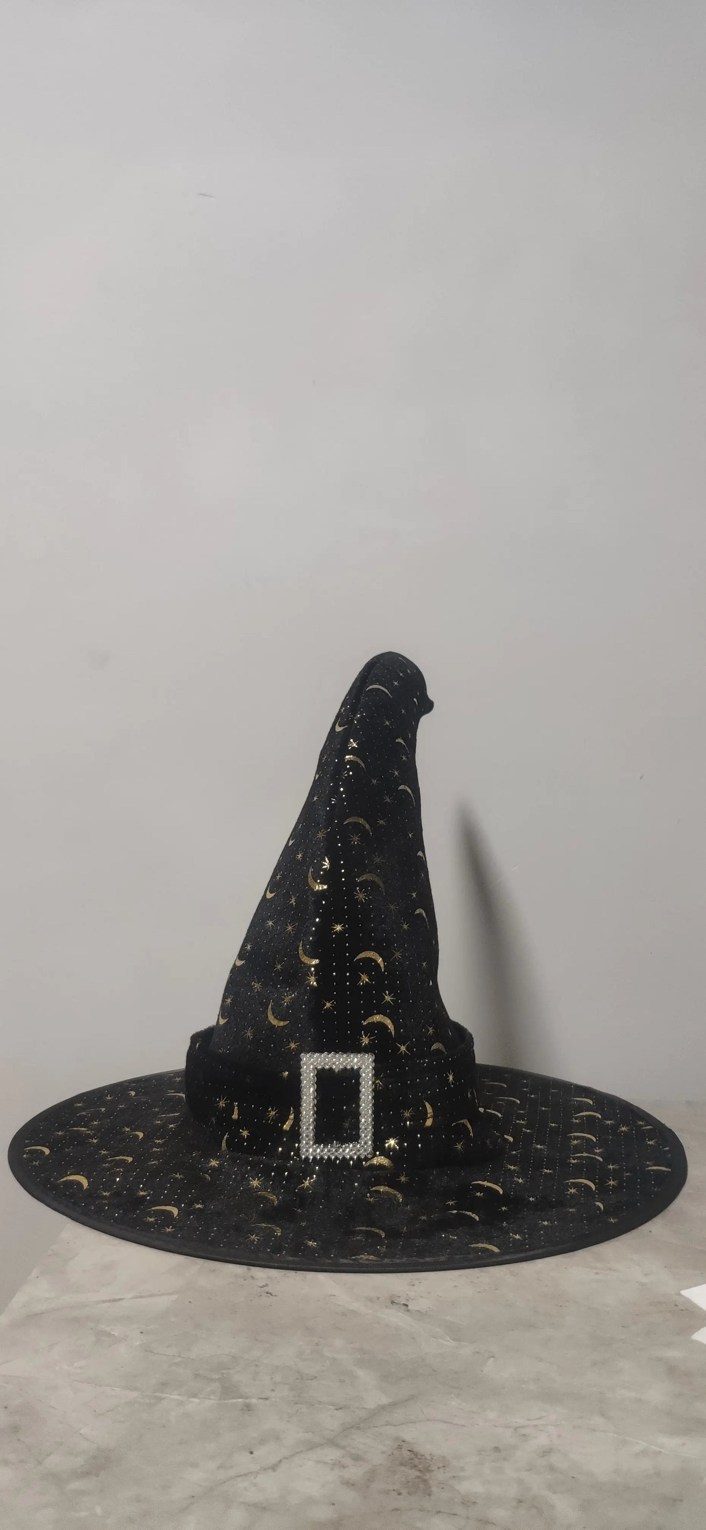 Black Polyester Witch Hat for Halloween Dress Up