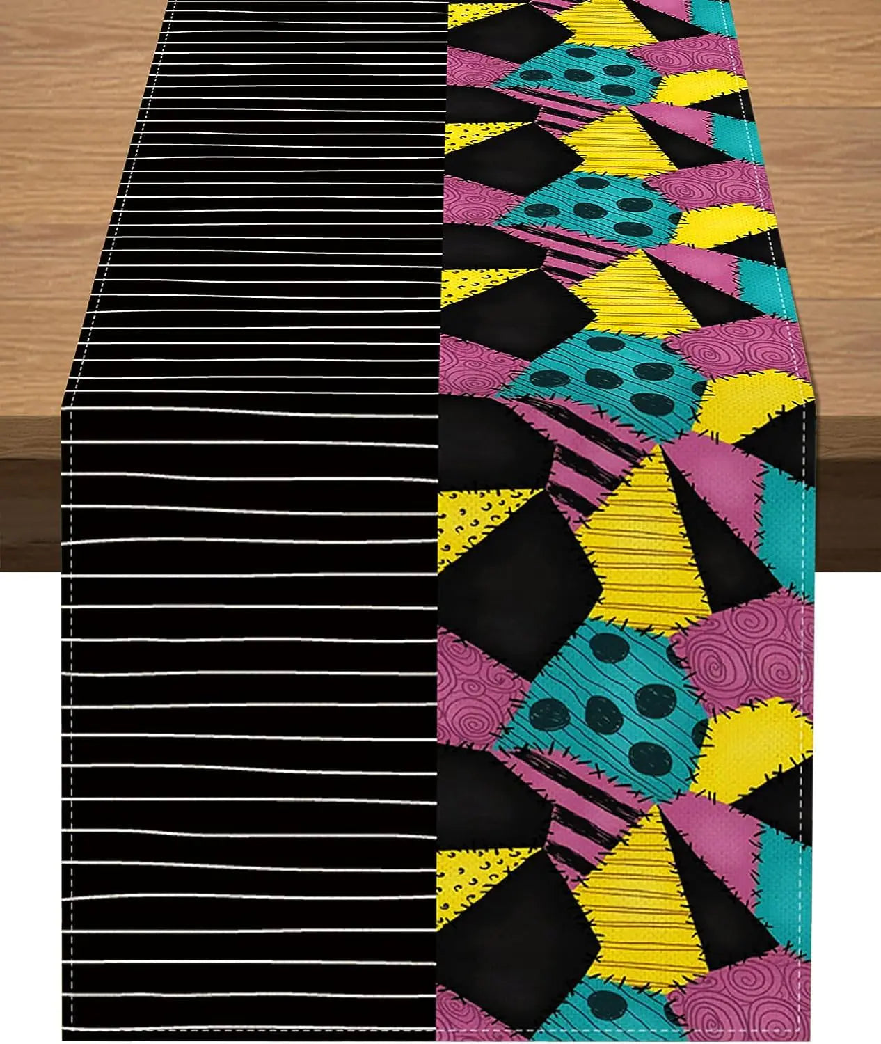 Vohado The Nightmare Before Christmas Table Runner Halloween Jack and Sally Birthday Theme Party Decoration Dining Room Home Kitchen Table Decor (13" x 90")