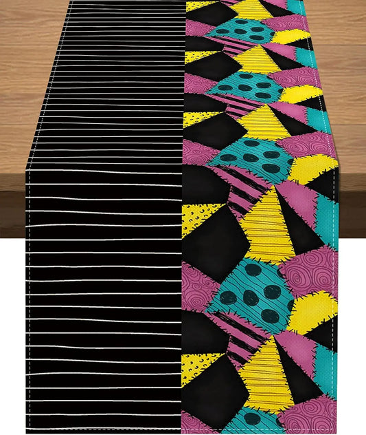 Vohado The Nightmare Before Christmas Table Runner Halloween Jack and Sally Birthday Theme Party Decoration Dining Room Home Kitchen Table Decor (13" x 90")