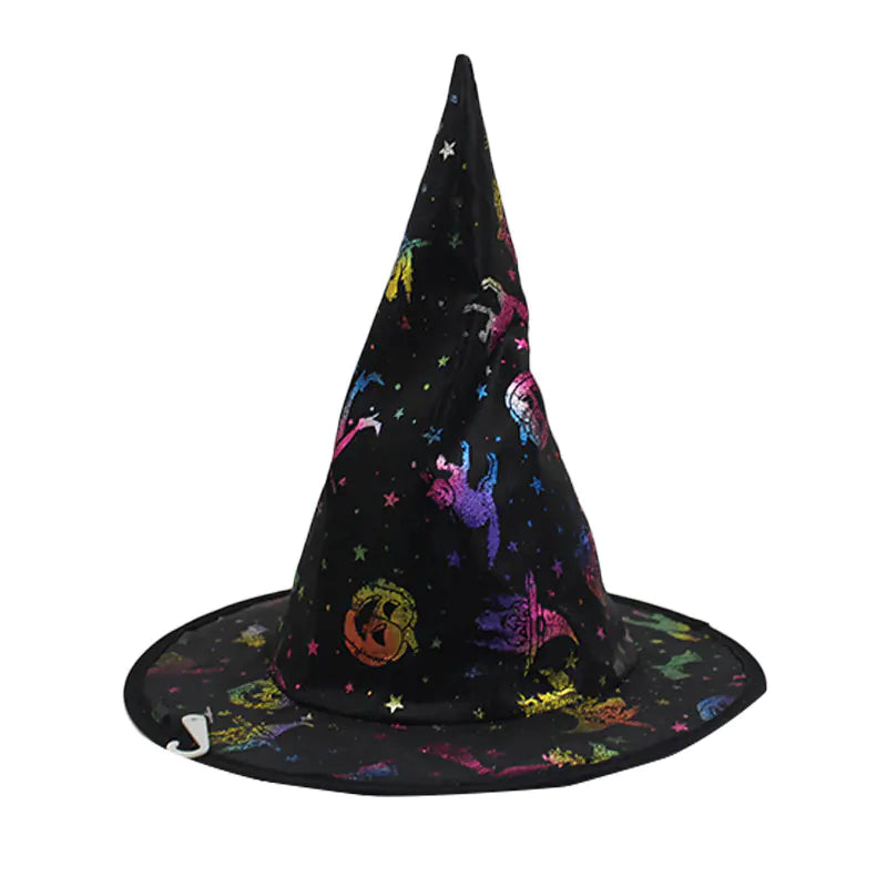 Black Polyester Witch Hat for Halloween Dress Up